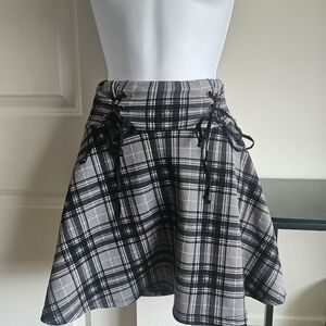 Plaid Black and Gray Women's Skirt